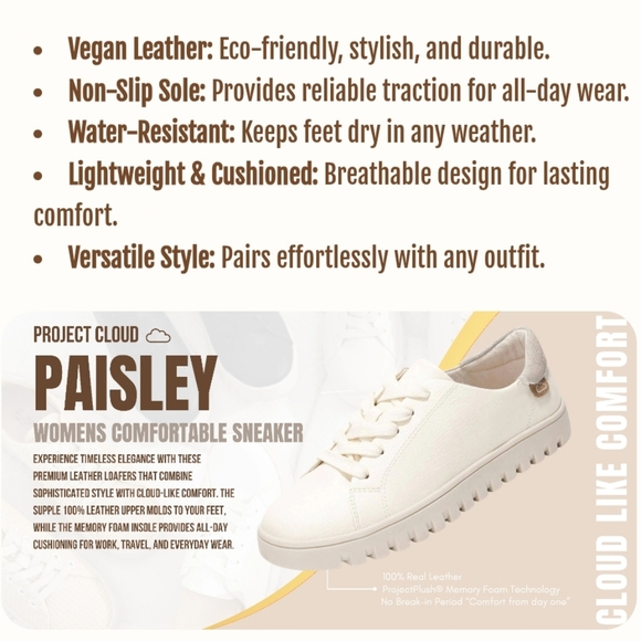 Project Cloud Paisley Sneaker White Women's 8 - Picture 13 of 13